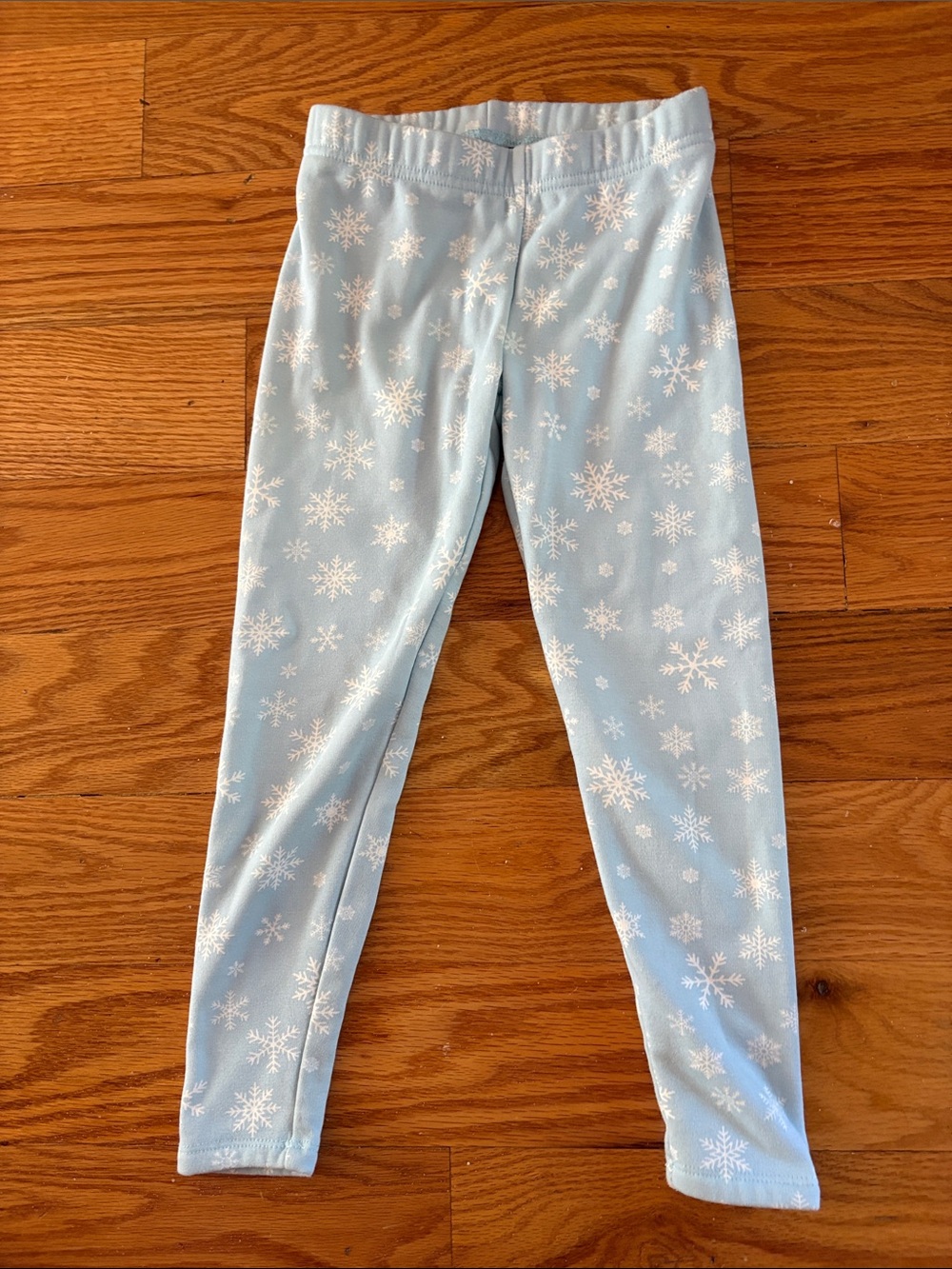 Lands' End Light Blue Snowflake Print Leggings
